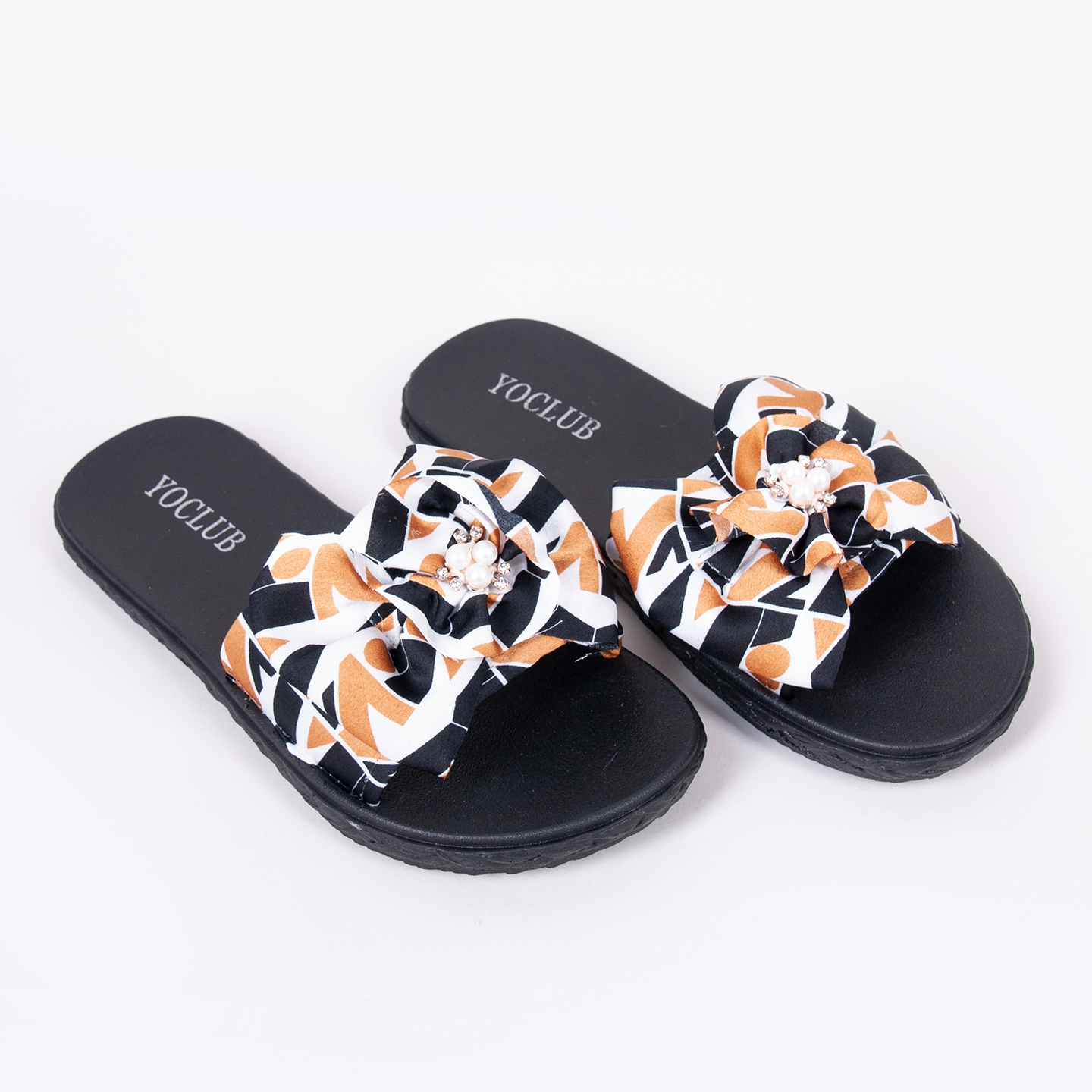 Klapki damskie z kokardą