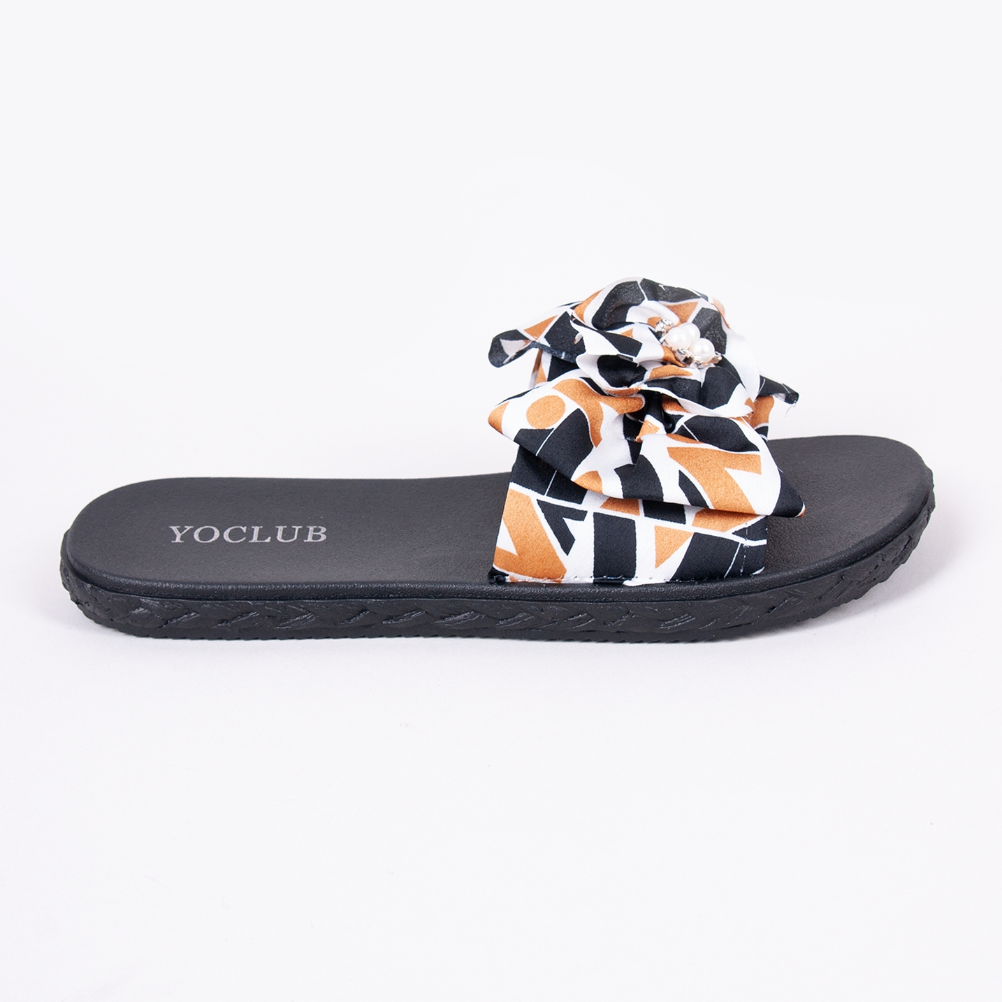 Klapki damskie z kokardą