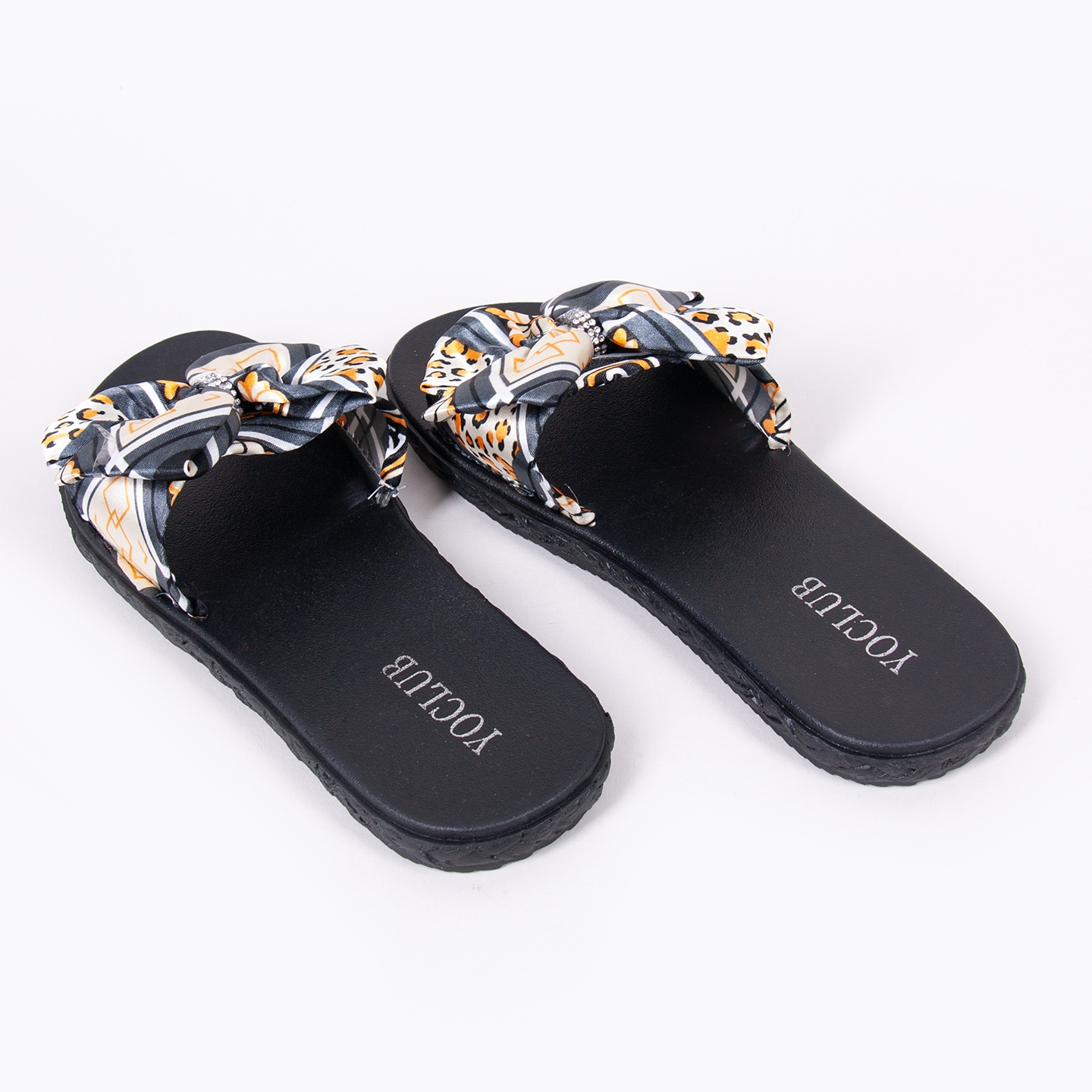 Klapki damskie z kokardą