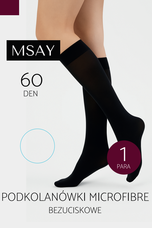 PODKOLANÓWKI MICROFIBRE 60DEN MSAY - obrazek 2