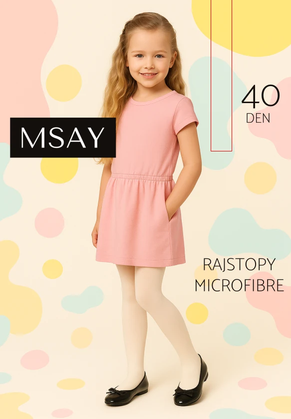 RAJSTOPY DZIECIĘCE MICROFIBRE GŁADKIE 40DEN - obrazek 2